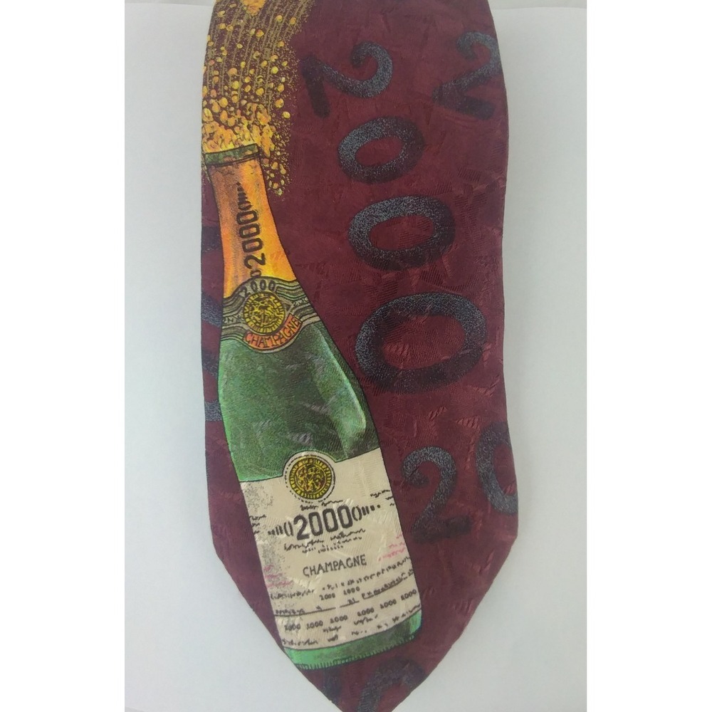 Robert Talbott Frontgate Metallic Novelty New Years 2000 Necktie All Silkâ